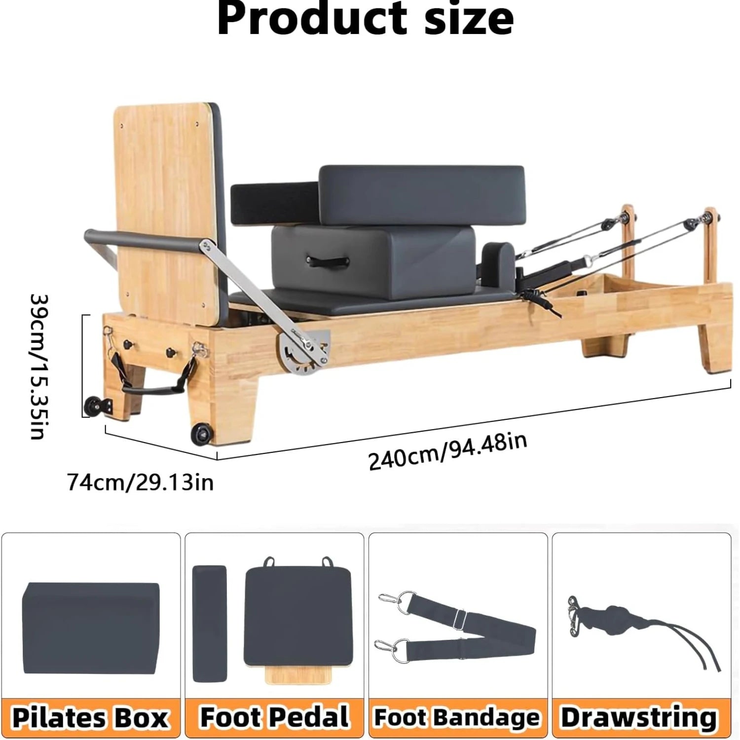 Oak Wood Pilates Reformer