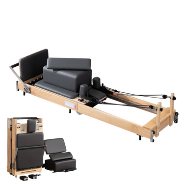 Oak Pilates Reformer with Metal Legs – Core Strength Training Equipment